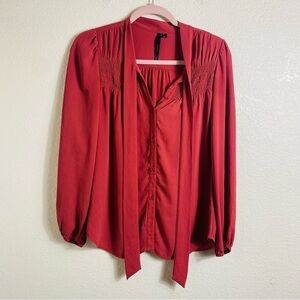 Bellatrix  Long Sleeve Front Tie Blouse Size: SP